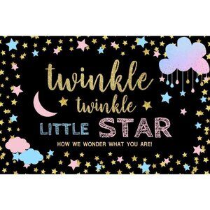 Mocsicka Backdrop Twinkle Star Gender Reveal